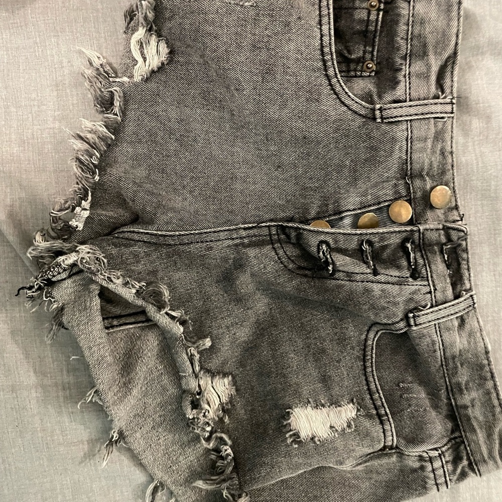 Gray Shein jean shorts